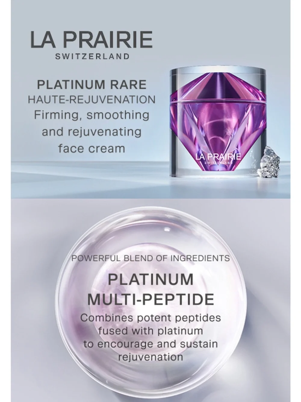 La Prairie Platinum Rare Haute-Rejuvenation Cream - Pink & Silver.  NEVER  OPEN